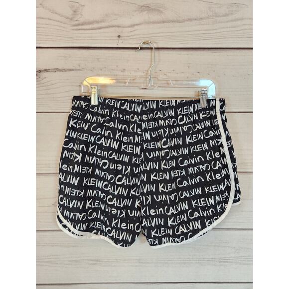 CK Calvin Klein Women's‎ Black & White Print Running Short Size L - Picture 2 of 7